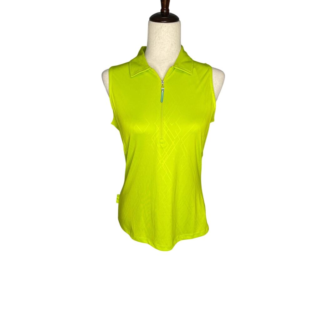 Callaway Opti-Dri Opti-Shield lime punch green sleeveless polo womens small NWT